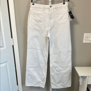 Ralph Lauren Women Jeans 31/12 White Wash Wide Leg Pant High Rise NWT $165